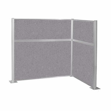 VERSARE Pre-Configured Hush Panel Cubicle (L Shape) 6' x 4' L-Build Cloud Gray Fabric 1869708